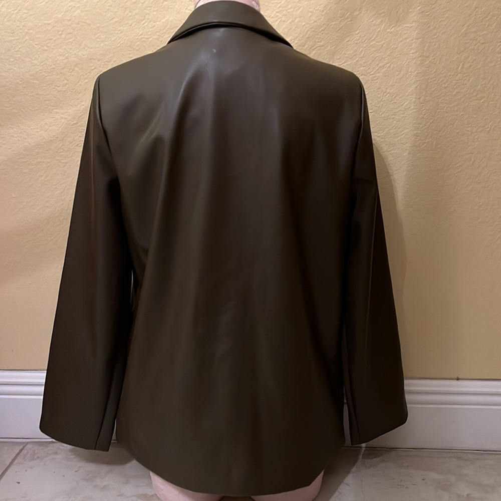 BCBG faux-leather boyfriend blazer - Picture 4 of 5